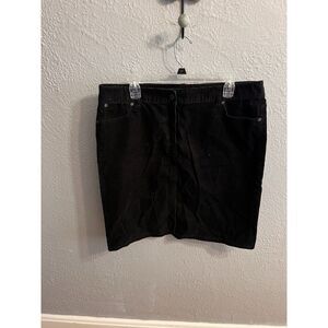 Talbots Black Corduroy A Line Skirt Size 14 women